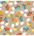 hipster style seamless pattern with sneakers vector image