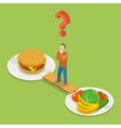 health or junk food isometric vector image vector image