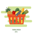 shopping basket in flat style vector image