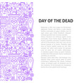 day of the dead line pattern concept vector image vector image
