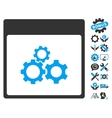 mechanics gears calendar page icon vector image