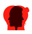 overlapping man and woman looking threw each other vector image