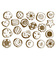 set hand drawn cookies on white background vector image