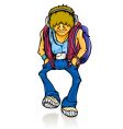 walking modern young teenager vector image
