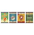 retro set of canned food vector image vector image