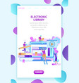 students training by electronic library technology vector image
