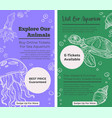 visit our aquarium explore aquatic animals web vector image