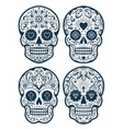 mexican skulls with patterns vector image vector image