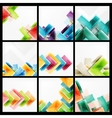 set of 3d arrow backgrounds vector image