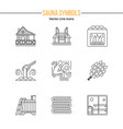sauna theme icon set vector image