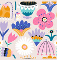 seamless floral pattern with abstract vector image vector image