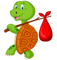 Cartoon funny turtle posing isolated Royalty Free Vector