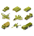 armor weapon collection helicopter and cannon vector image