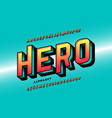 comics style super hero font alphabet letters vector image vector image