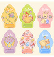 greeting easter tags set vector image