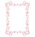 square flourish calligraphy vintage frame vector image