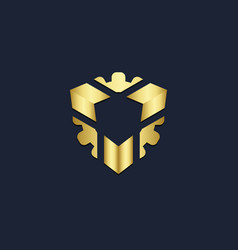 Alphabet letter w gold golden metal metallic logo Vector Image