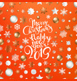 christmas logo on coral color background vector image