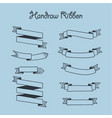 hand drawn ribbon set vector image