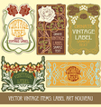 label art nouveau vector image