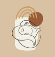 line modern minimalist woman face art design print vector image vector image