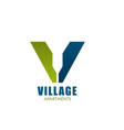 logo for village apartment company vector image vector image