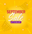 september sale poster isolated vector image