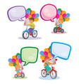 set icons small children on bicycles vector image