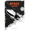 vintage space poster with shuttle vector image