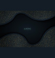 abstract dark blue paper cut with gold glitter vector image