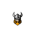 viking norse warrior helmet head face logo vector image vector image