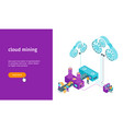 cloud mining banner vector image vector image