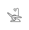 dental chair line icon on white background vector image vector image