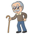 Grandpa with walking stick image 1 Royalty Free Vector Image