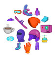 snowboarding icons set cartoon style vector image vector image