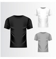 Mens black short sleeve t-shirt design templates Vector Image