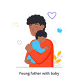 young father cradles his son concept vector image