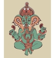 hindu lord ganesha ornate sketch drawing tattoo vector image vector image