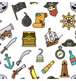 nautical symbols pirate seamless pattern marine vector image