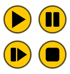Play pause stop forward buttons set Royalty Free Vector