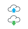 upload and download cloud icons vector image