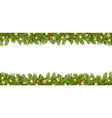 christmas banner with tree garland vector image