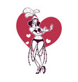 cabaret dancing girl retro vector image vector image