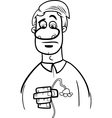 sad man cartoon coloring page vector image