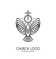 church logo christian symbols vector image