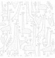 funny giraffes sketch seamless pattern your vector image