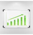 whiteboard with bar graph vector image