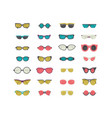 fashion set with colorful sunglasses isolated vector image vector image