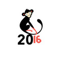 happy new year 2016 monkeys vector image