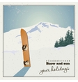 old snowboard in the snow vector image vector image